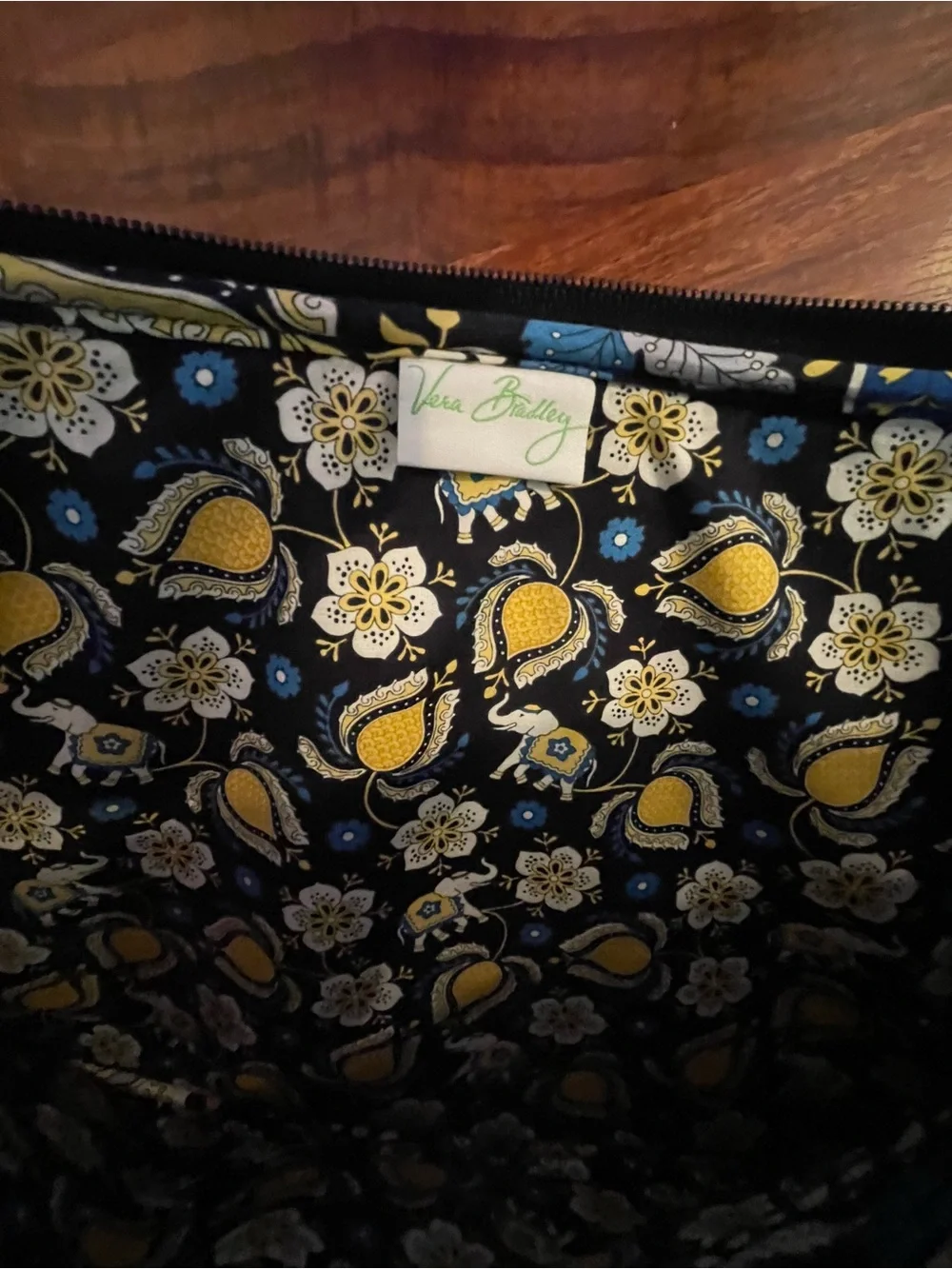 Vera Bradley Black Yellow Blue Laptop Sleeve